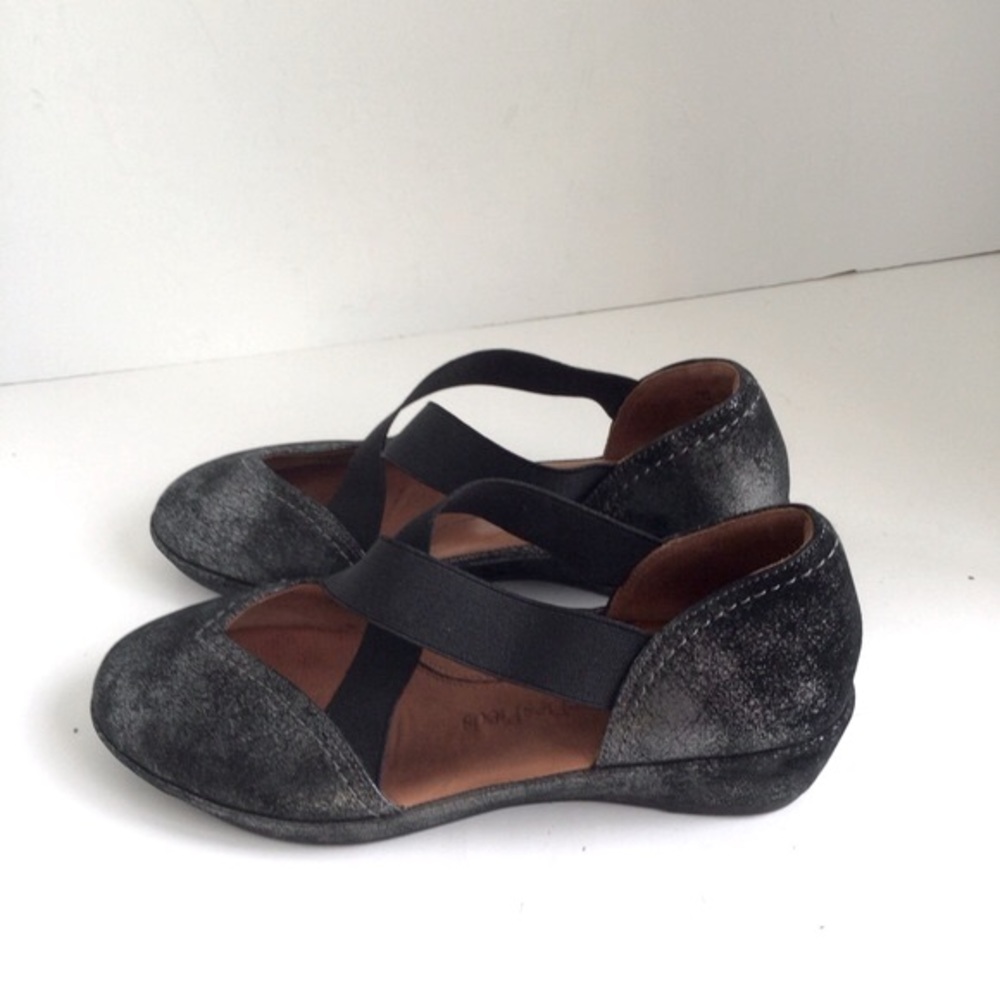 L'Amour Des Pieds Bane Demi Criss Cross Strap Leather Wedges Size 7 - Picture 4 of 14